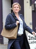 Olivia Poulet on set filming for "Back" in Stroud , alone