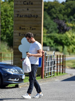 Jamie Dornan in white T shirt and Jeans