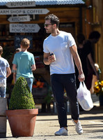 Jamie Dornan in white T shirt and Jeans