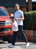 Jamie Dornan in white T shirt and Jeans