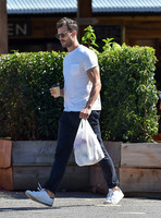 Jamie Dornan in white T shirt and Jeans