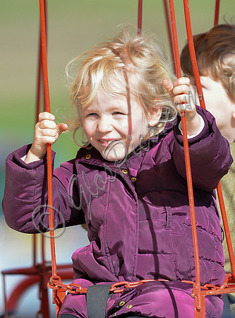 Isla Phillips on fairground ride