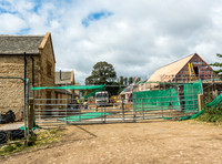 exterior building views of Beckham's triple barn conversion