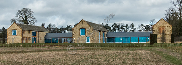 exterior building views of Beckham's triple barn conversion