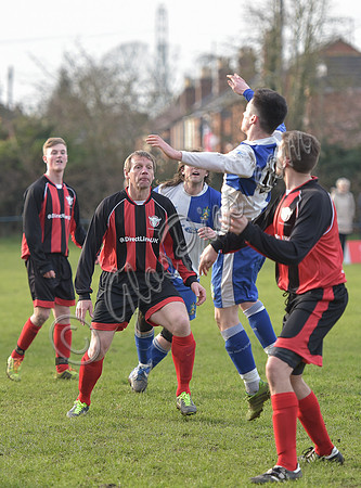 Stuart 'Psycho' Pearce and 2 others for Longford AFC v 2 Wotton Rovers players, one in air.