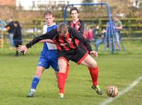 Stuart 'Psycho' Pearce for Longford AFC  shielding   Wotton Rovers player from tackle