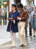 Ben Whishaw and Michelle Fox on set of "A Very English Scandal"