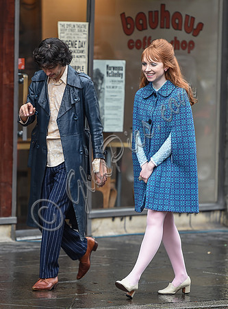 Ben Whishaw and Michelle Fox on set of "A Very English Scandal"