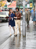 Ben Whishaw and Michelle Fox on set of "A Very English Scandal"