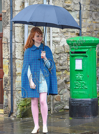 Michelle Fox on set of "A Very English Scandal"