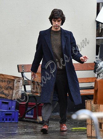 Ben Whishaw on set of "A Very English Scandal)