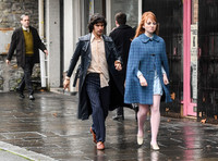 Ben Whishaw and Michelle Fox on set of "A Very English Scandal"