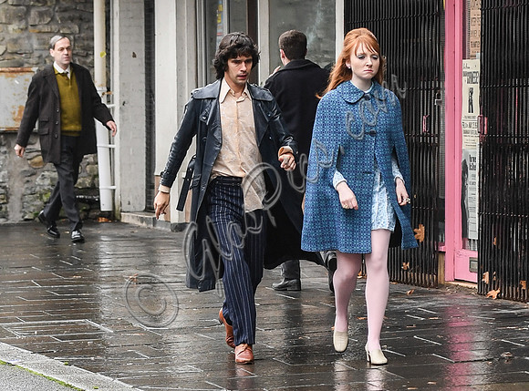 Ben Whishaw and Michelle Fox on set of "A Very English Scandal"