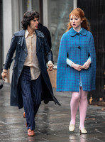 Ben Whishaw and Michelle Fox on set of "A Very English Scandal"