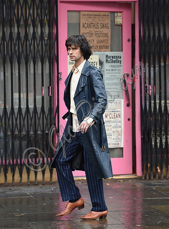 Ben Whishaw on set of "A Very English Scandal"