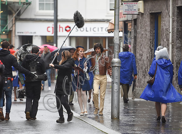 Ben Whishaw and Michelle Fox on set of "A Very English Scandal"