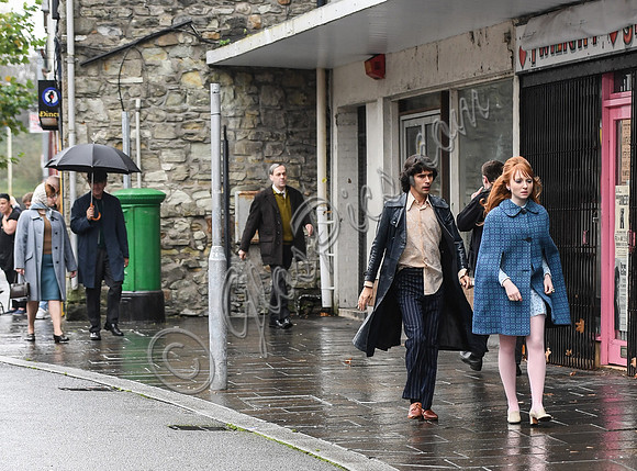 Ben Whishaw and Michelle Fox on set of "A Very English Scandal"