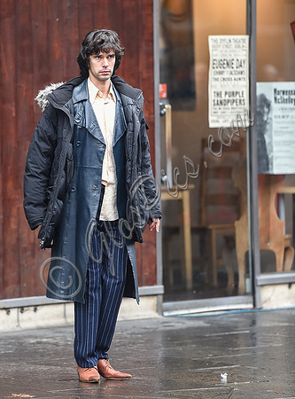 Ben Whishaw on set of "A Very English Scandal"