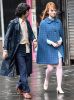Ben Whishaw and Michelle Fox on set of "A Very English Scandal"