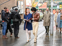 Ben Whishaw and Michelle Fox on set of "A Very English Scandal"