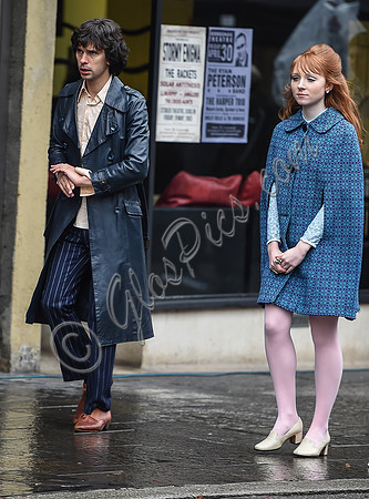 Ben Whishaw and Michelle Fox on set of "A Very English Scandal"