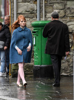 Ben Whishaw and Michelle Fox on set of "A Very English Scandal"