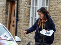 Karla Crome posting notices to find her missing daughter