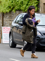 Karla Crome between sets carrying hot water bottle