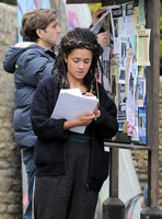 Mathew Baynton and Karla Crome posting a missing persons notice for Karla's 6 year old on screen daughter Frankie.