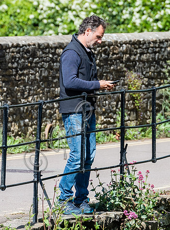 Andrew Lincoln casually dressed, alone