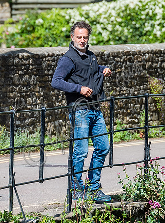 Andrew Lincoln casually dressed, alone