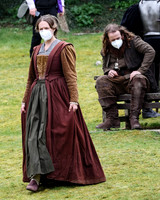 On set of "Becoming Elizabeth"