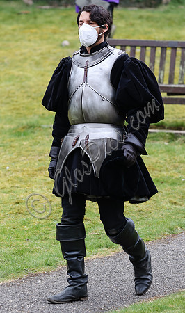 On set of "Becoming Elizabeth"