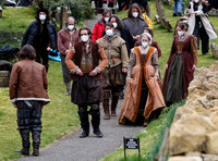 On set of "Becoming Elizabeth"