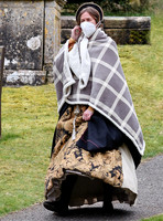 On set of "Becoming Elizabeth"
