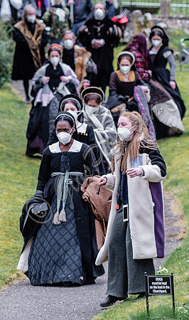 On set of "Becoming Elizabeth"