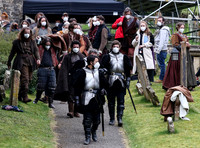 On set of "Becoming Elizabeth"