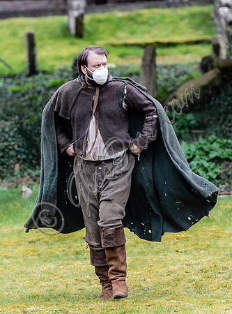 On set of "Becoming Elizabeth"
