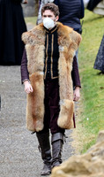 On set of "Becoming Elizabeth"