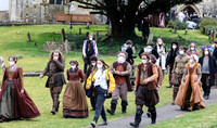 On set of "Becoming Elizabeth"