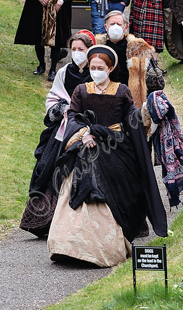 On set of "Becoming Elizabeth"