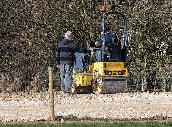 Builders and staff at work