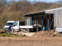 Builders and staff at work