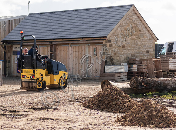 Builders and staff at work
