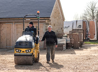 Builders and staff at work