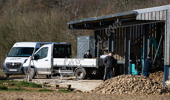 Builders and staff at work