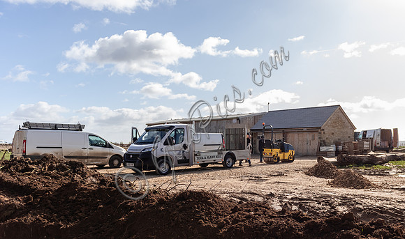Builders and staff at work