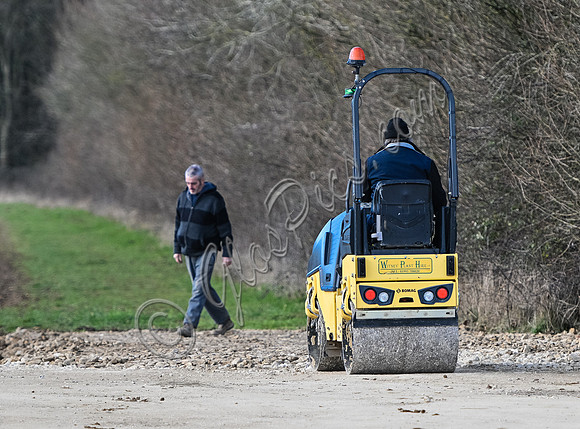 Builders and staff at work