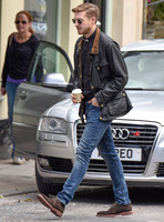 Arthur Darvill (the Reverend Paul Coates) on set
