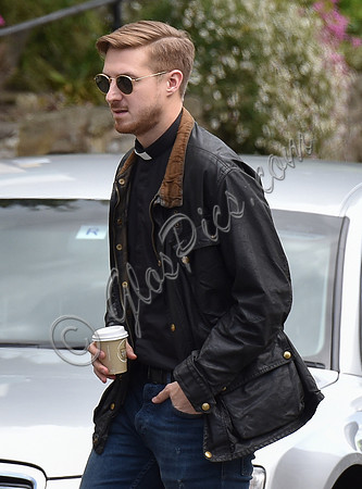 Arthur Darvill (the Reverend Paul Coates) on set